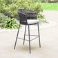 Zuo Modern Freycinet Patio Barstool with Black Frame in Gray (Set of 2), , large