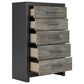 Ashley Broachmyn 5 Drawer Chest in Warm Gray and Matte Black, , large