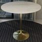 Leisuremod LeisureMod Verve Collection Modern Bar Height Table Brushed Gold Base with 48 Round Marble White Sintered Stone Top, , large