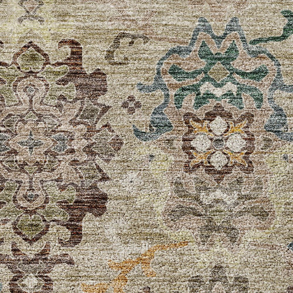 Dalyn Rug Company Silk Road Putty, Ivory, Taupe, Gold, Copper, Blue and Wheat 8&#39; Round Area Rug, , large