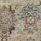 Dalyn Rug Company Silk Road Putty, Ivory, Taupe, Gold, Copper, Blue and Wheat 8" Round Area Rug, , large