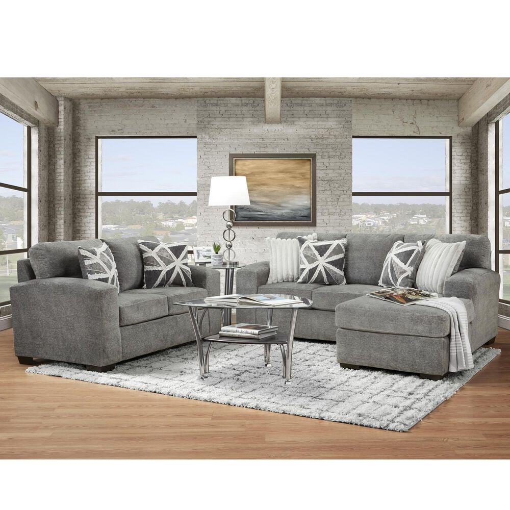 Arapahoe Home 2-Piece Stationary Sectional with Reversible Chaise in Posh Gray, , large
