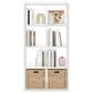 HOMLUX 8-Cube Reversible Open Back Bookshelf in White, , large