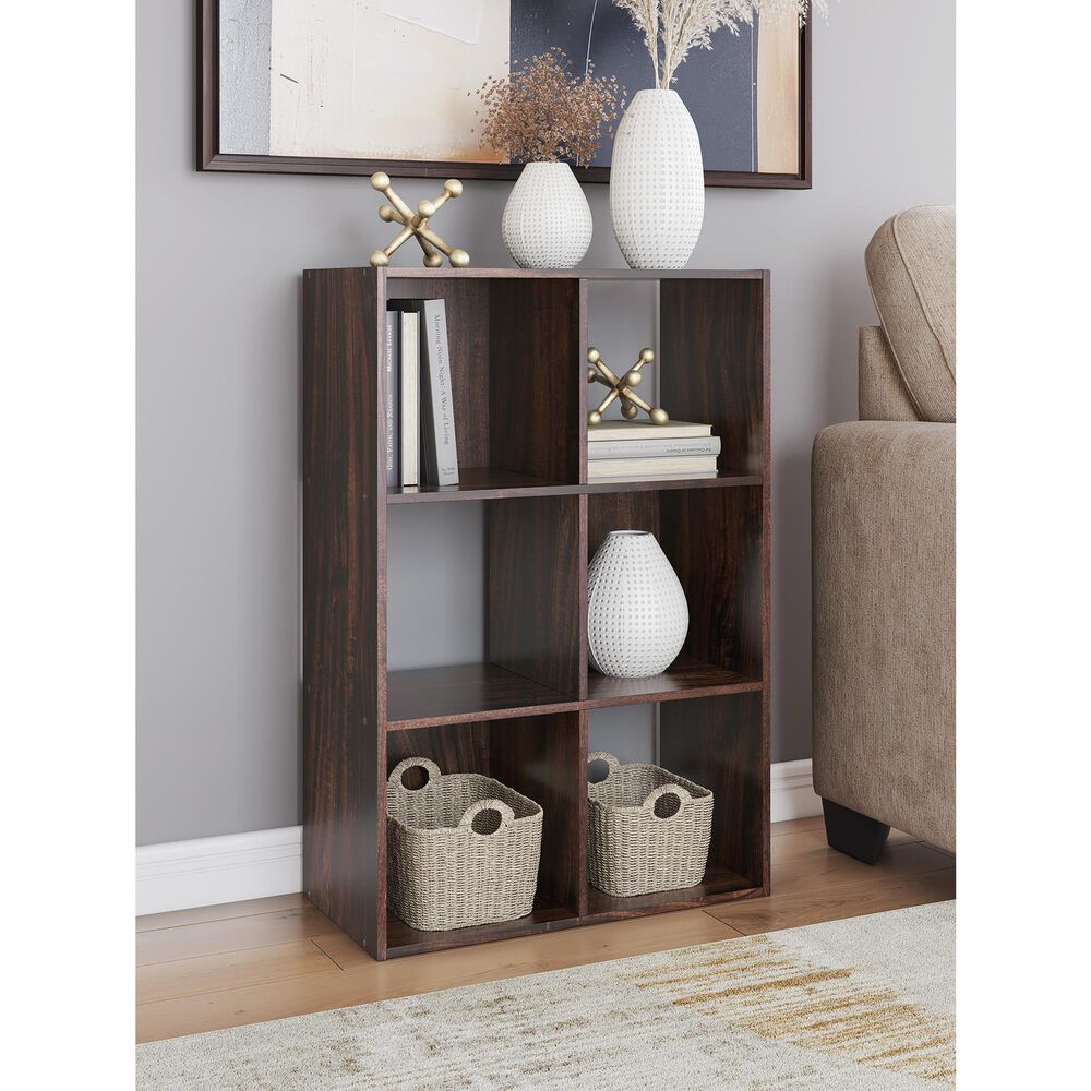 Ashley Glosmount 6-Cube Organizer in Cherry and Light Brown, , large