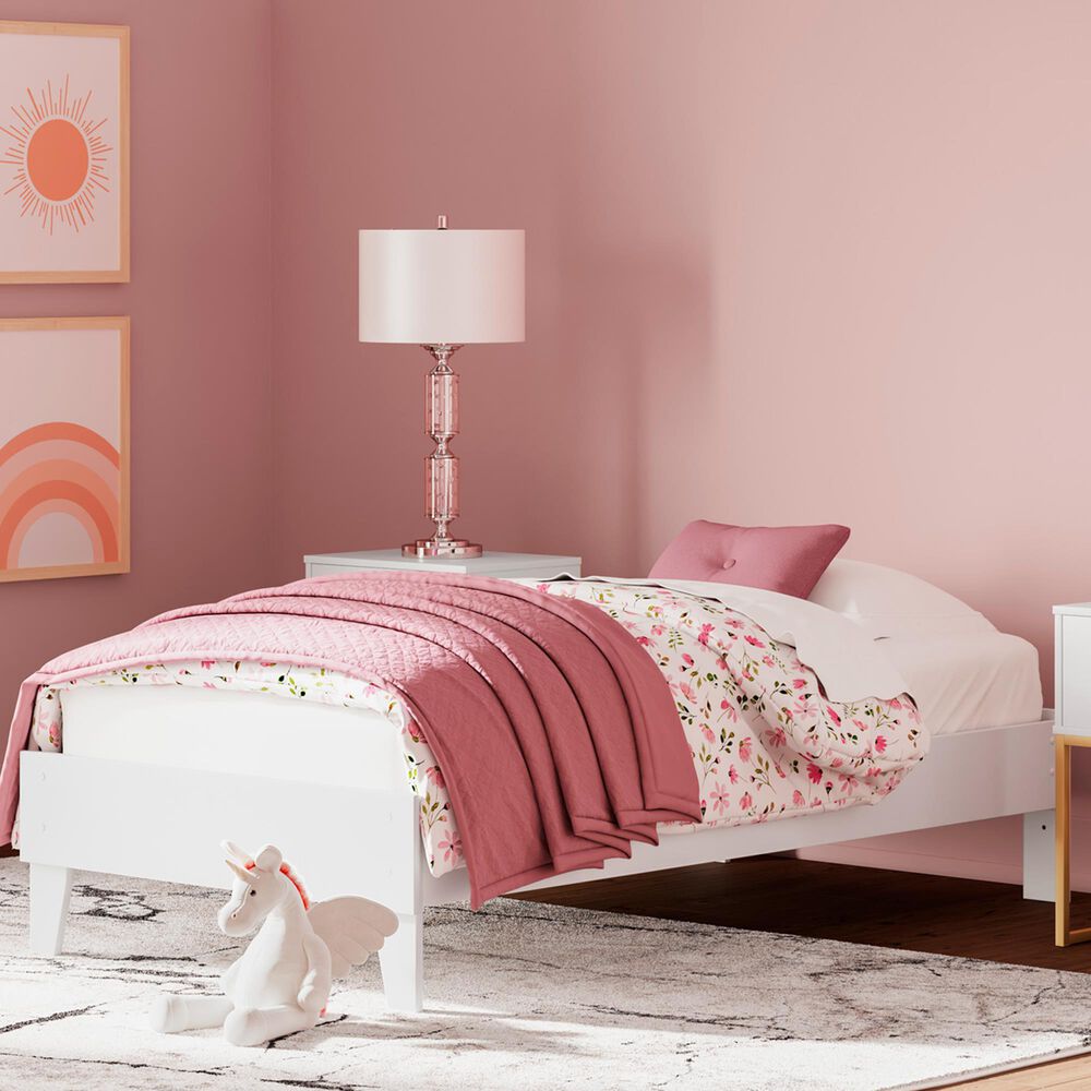 Ashley Socalle Twin Platform Bed in Matte White, , large