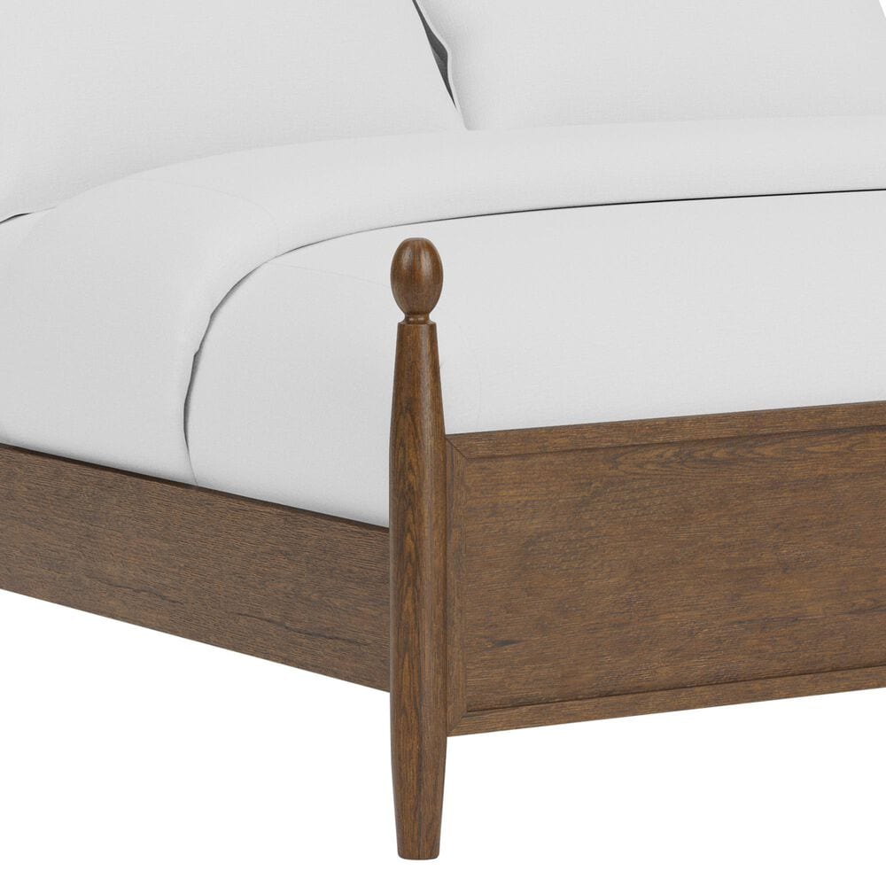 Riverside Furniture Calhoun Queen Upholstered Panel Bed in Whiskey Oak, , large