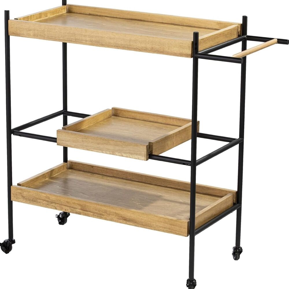 Southern Enterprises Claverdon Rolling Bar Cart, , large