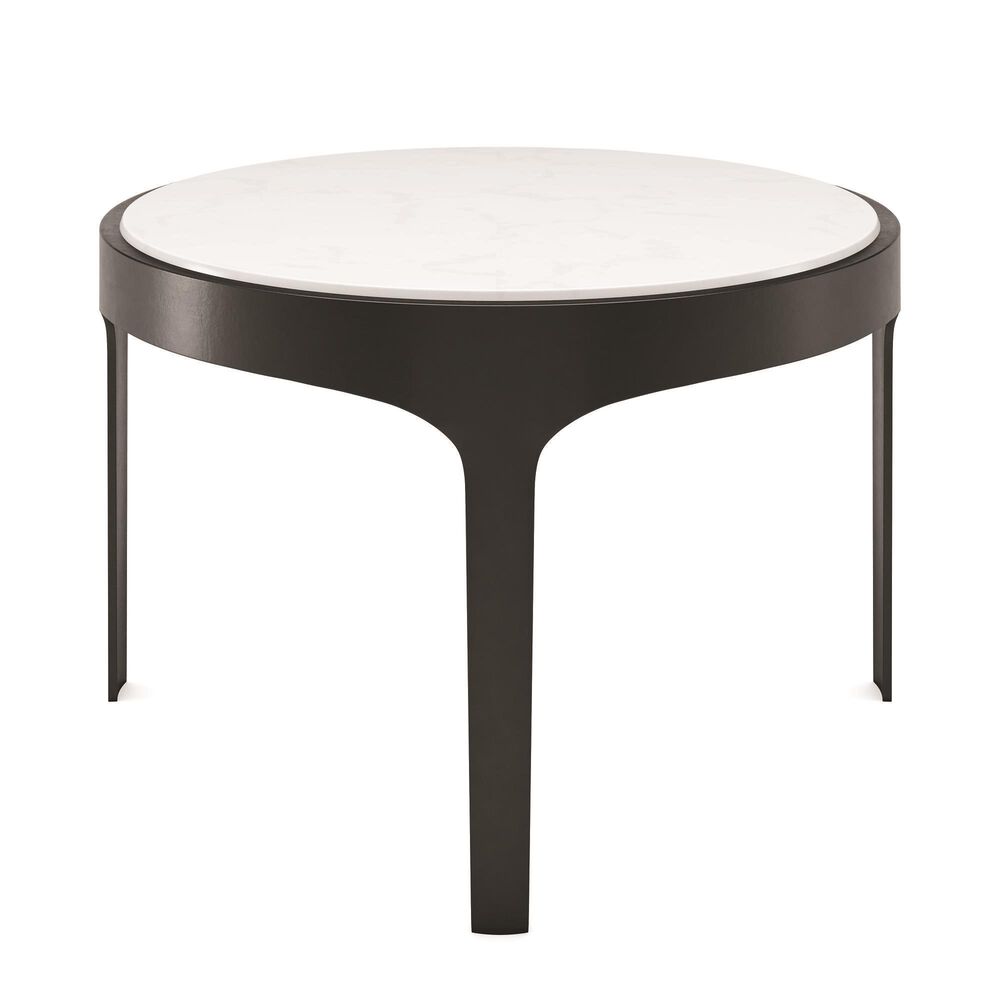 37B Nila Side Table in Satin Black, Antique Brass and White, , large
