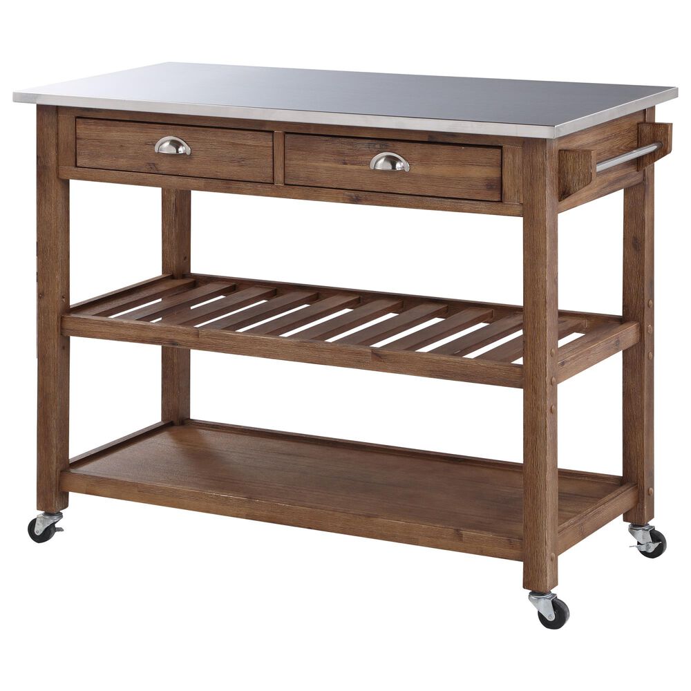Boraam Industries Sonoma Kitchen Cart in Barnwood Wire Brush, , large