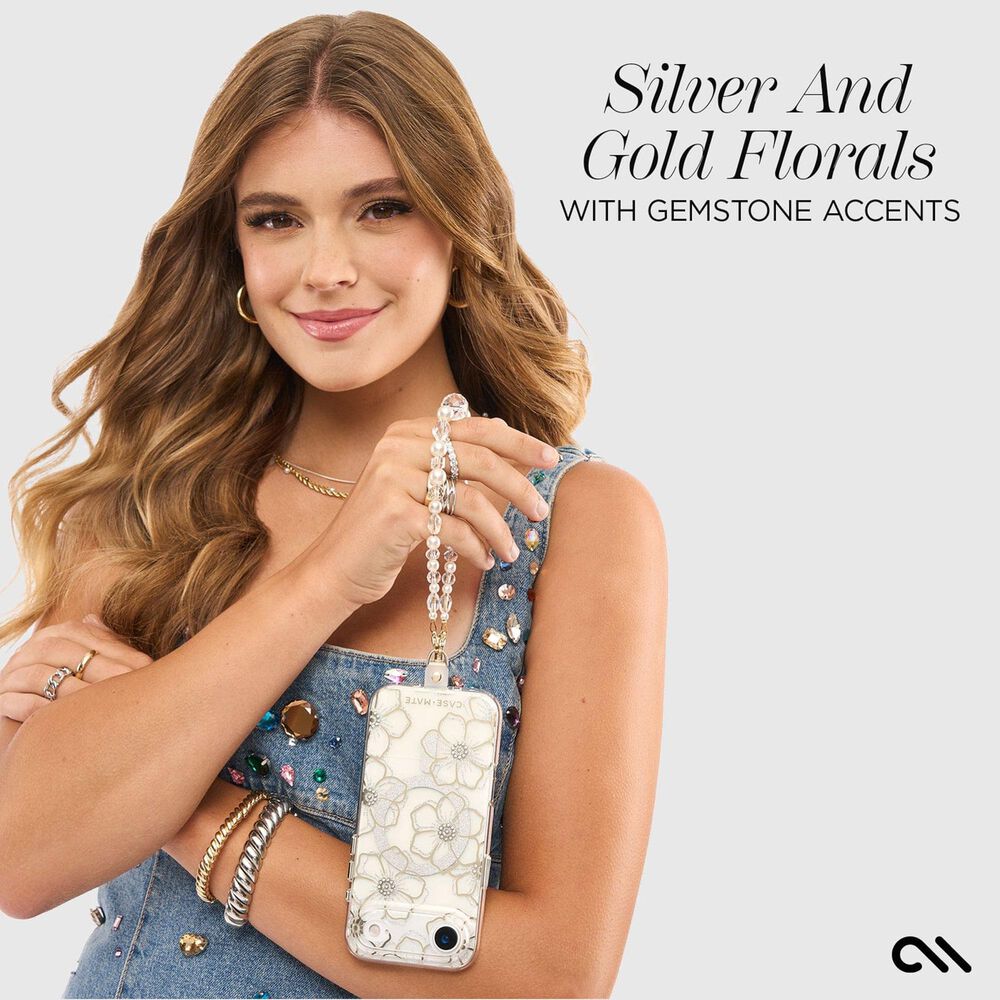 Case-Mate Floral Gems MagSafe Case for iPhone 17 Air in Gold, , large
