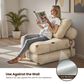 HOMLUX Convertible Sleeper Chair with Pillow and Back Support in Beige, , large
