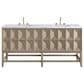 James Martin Vanities Emmeline 72" Double Bathroom Vanity in Pebble Oak with 3 cm Carrara White Marble Top and Rectangular Sinks, , large