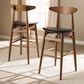 Baxton Studio Flora Bar Stool in Walnut (Set of 2), , large