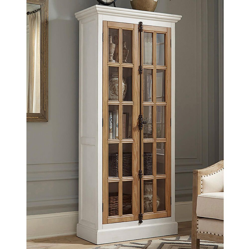 Pacific Landing Tammi 2-Door Tall Cabinet in Antique White and Brown, , large