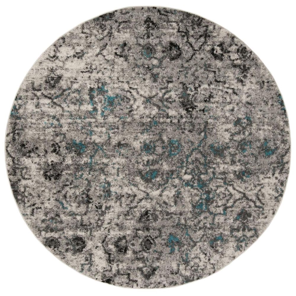 Safavieh Adirondack ADR135C 6" Round Grey and Black Area Rug, , large