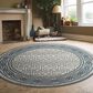 Radici USA Davide Southwestern 5"3" Round Blue Area Rug, , large