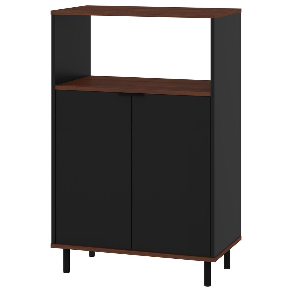 Dayton Mosholu 3-Shelf Accent Cabinet in Black/Nut Brown, , large