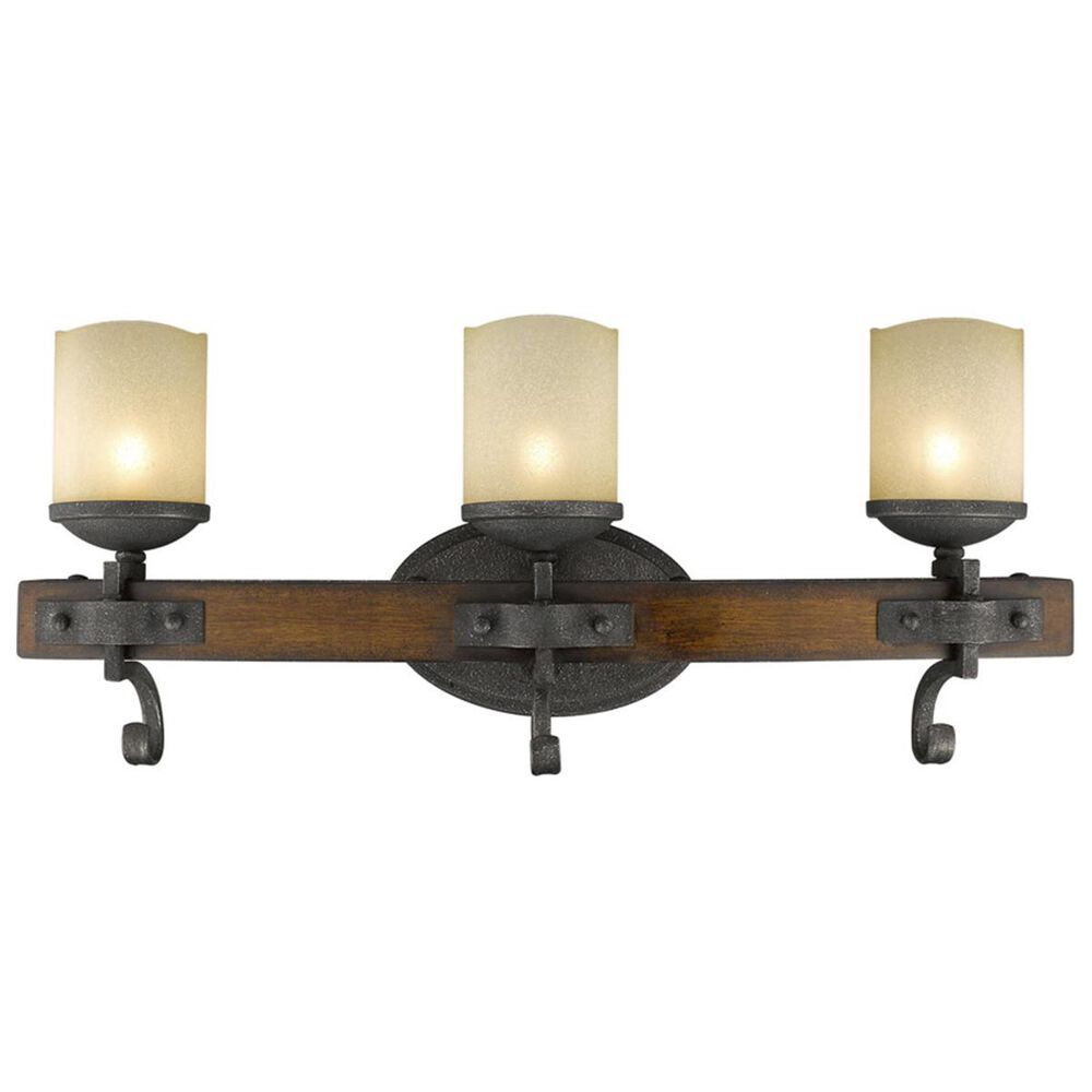 Golden Lighting Madera 3-Light Bath Vanity in Black Iron with Toscano Glass, , large