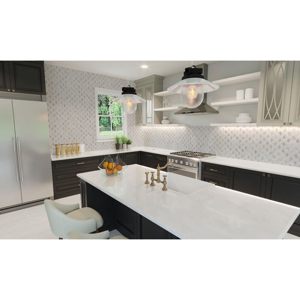 Soho Studio Elaine Champagne 10" x 10" Marble Mosaic Sheet, , large