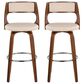 Lumisource Cecina Swivel Barstool with Cream Cushion in Walnut and Chrome (Set of 2), , large