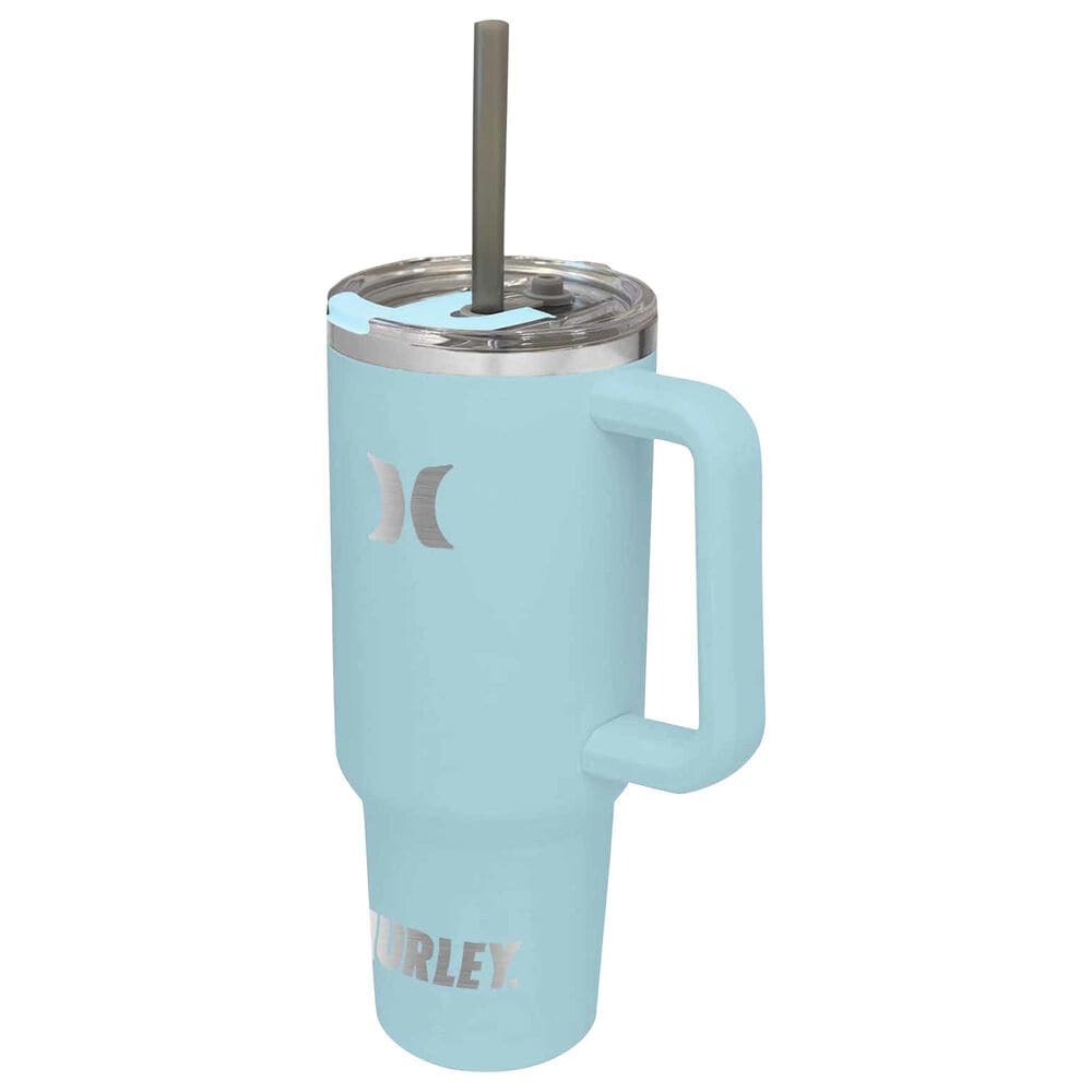 Hurley 40 Oz Tumbler Bottle with Straight Straw in Light Blue, , large