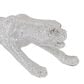 Maple and Jade Leopard Decorative Sculpture with Carved Faceted Diamond Exterior in Polished Silver, , large