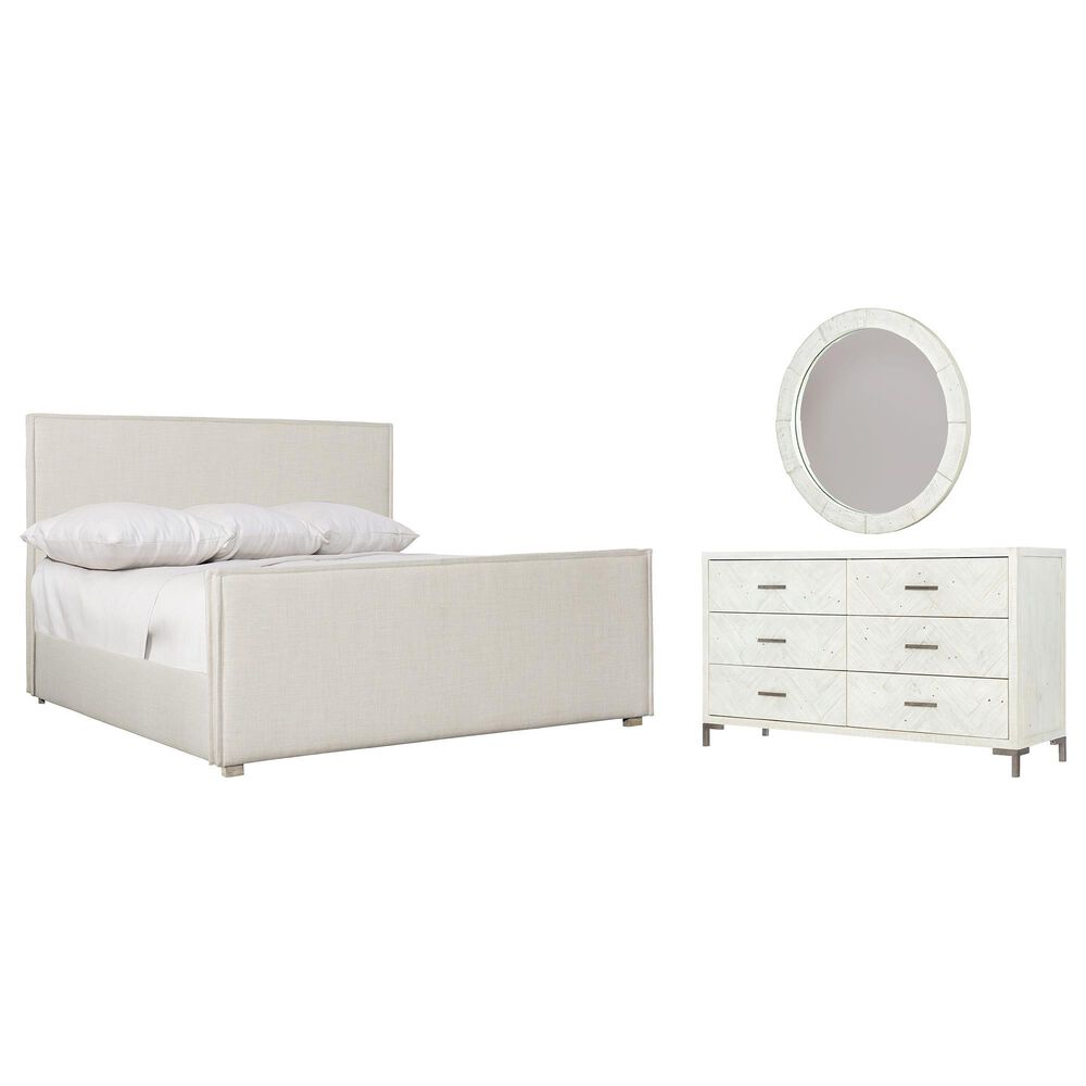 Bernhardt Highland Park 3 Piece Queen Bedroom Set in Morel and Brushed White, , large