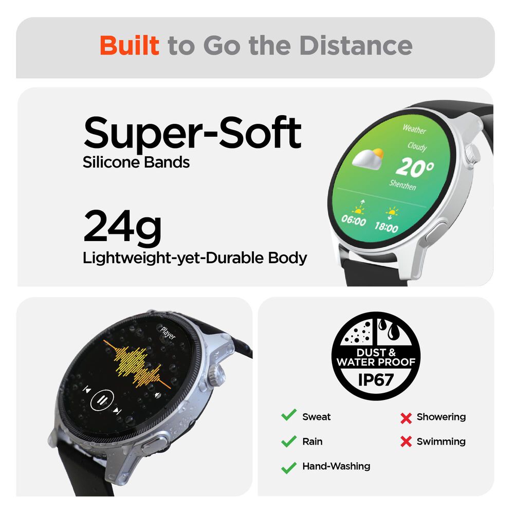 Hypercel ACTIV8 SMARTWATCH + FITNESS TRACKER, , large