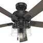 Hunter Hartland 52" Ceiling Fan with LED Lights in Matte Black, , large
