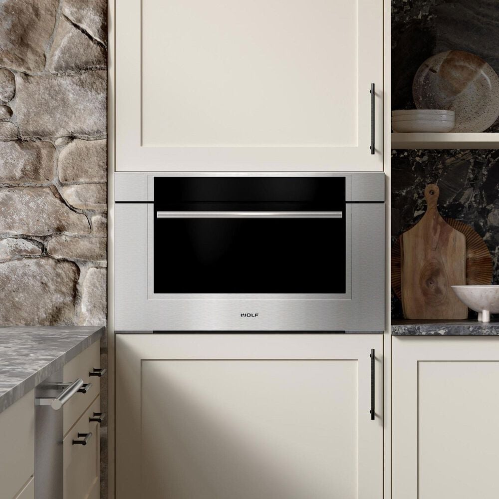 Wolf Appliances 1.6 Cu. Ft. M Series Transitional Drop-Down Door Speed Oven in Stainless Steel, , large
