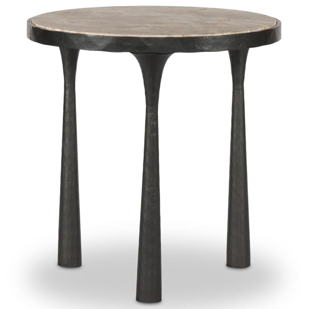 Four Hands Billings End Table in Fossil Marble, , large