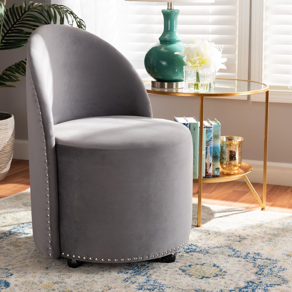 Baxton Studio Bethel Accent Chair in Grey, , large