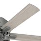 Hunter Hartland Low Profile 52" Ceiling Fan with LED Lights in Matte Silver, , large