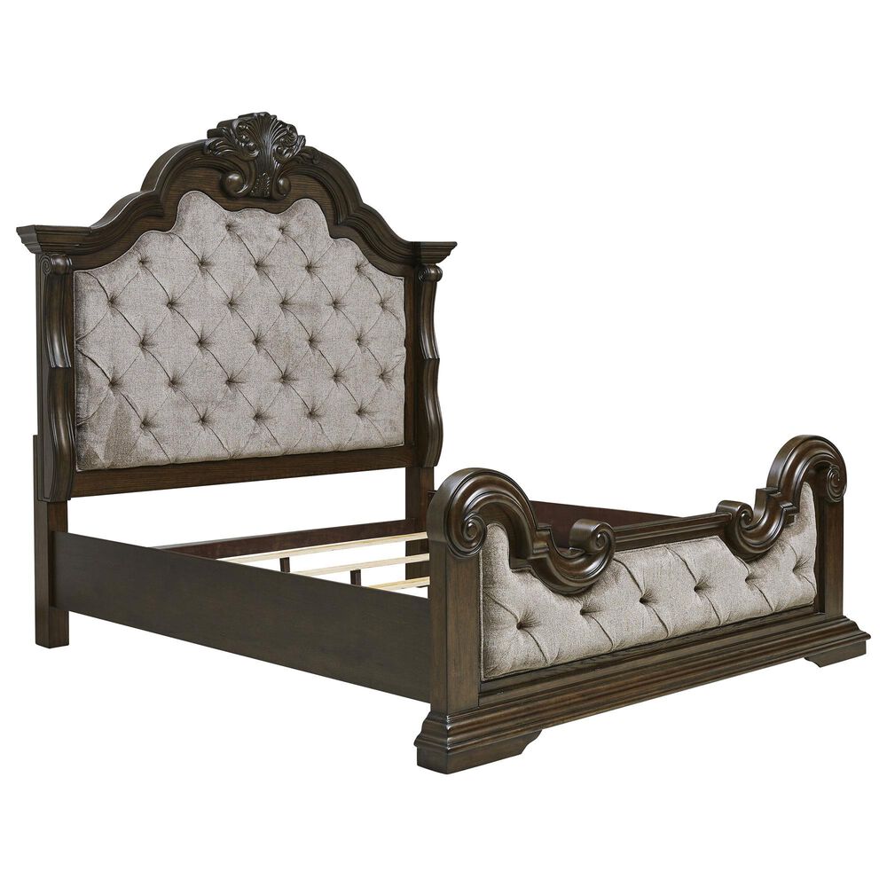 Millenium Queen Upholstered Bed in Dark Brown, , large