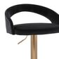 LumiSource Grotto Adjustable Bar Stool with Black Velvet Upholstery in Gold (Set of 2), , large