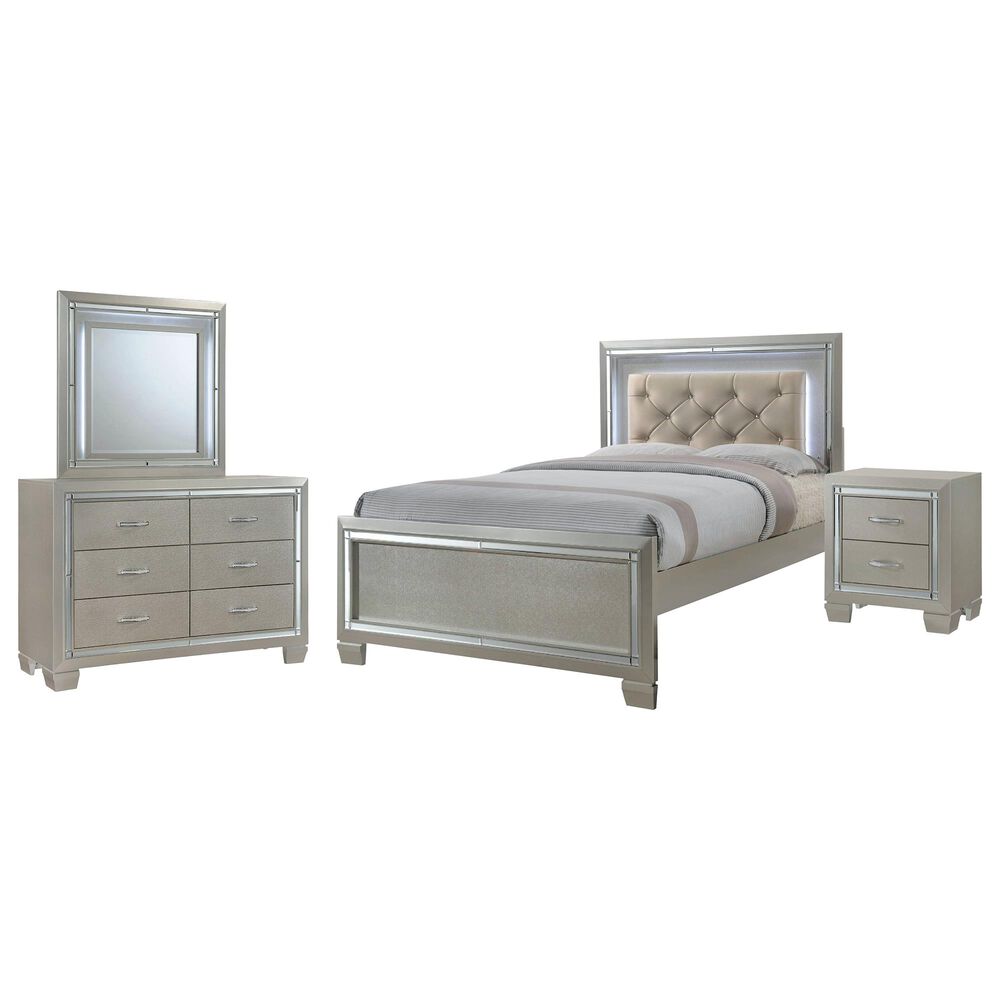 Mayberry Hill Platinum 4 Piece Twin Bedroom Set in Champagne, , large