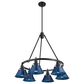 Golden Lighting Orwell 6-Light Chandelier with Matte Navy Shade in Matte Black, , large