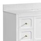 37B Ravello 36" Single Bathroom Vanity Cabinet in Bright White with Marble Top and Backsplash, , large