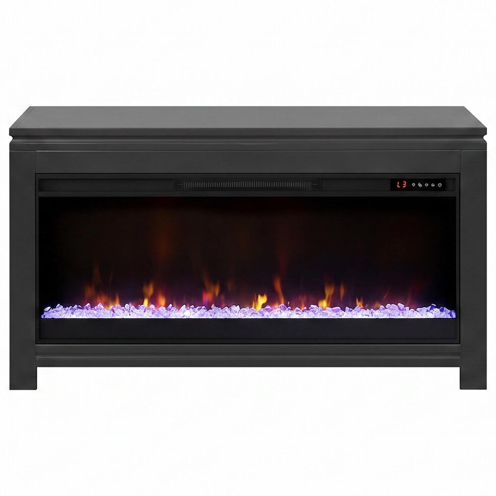 Legends Home The Cove Fireplace Modular Cabinet with Fireplace Insert in Seal Skin Black, , large