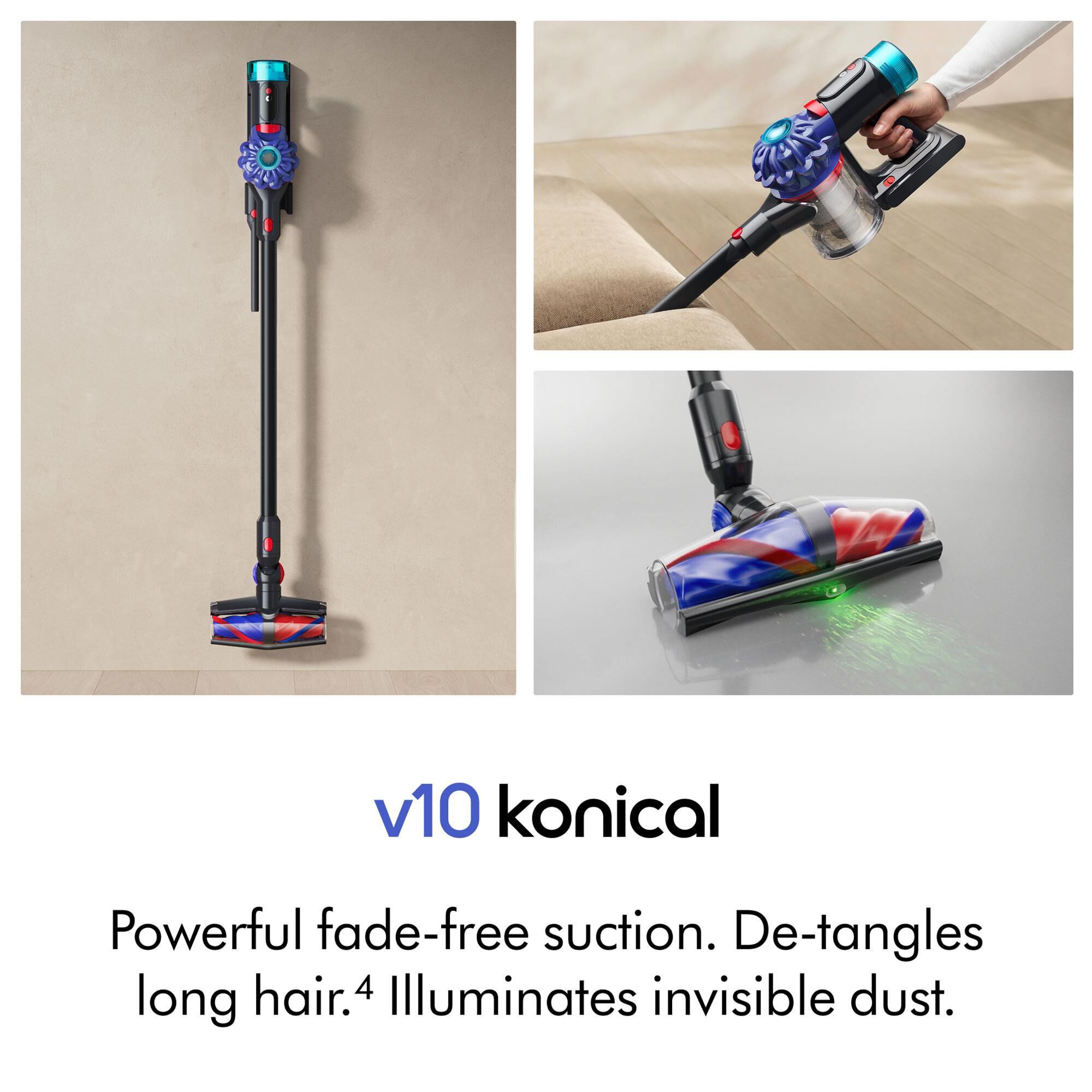 Dyson V10 Konical Cordless Vacuum in Black and Blue