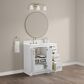 37B Lucerne 36" Single Bathroom Vanity Cabinet in Bright White with Marble Top and Backsplash, , large