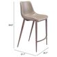 Zuo Modern Magnus Counter Chair in Gray/Dark Brown (Set of 2), , large