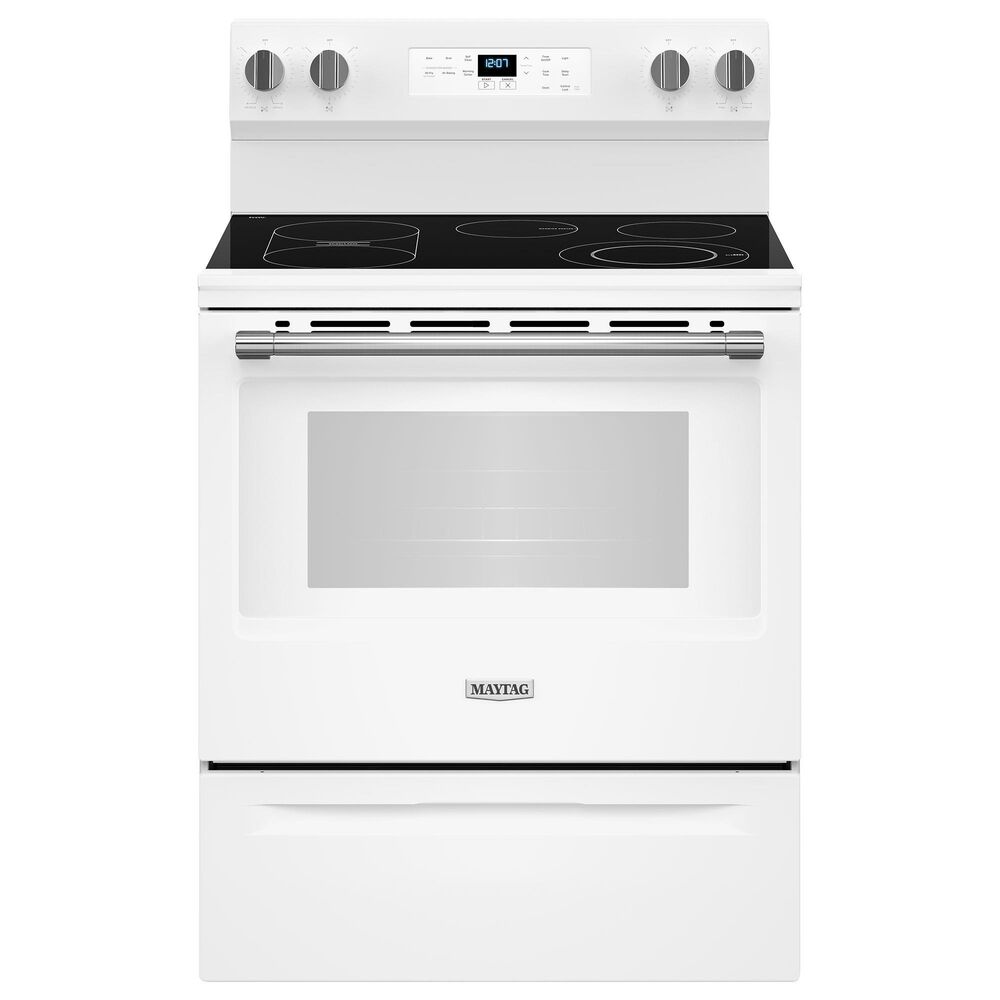 Maytag 5.3 Cu. Ft. Freestanding Electric Range with No Preheat Air Fry and Air Baking in White, , large