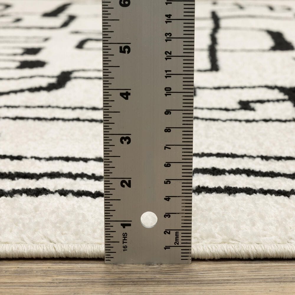 ROW by Oriental Weavers Quinn QUI11 Beige and Black 7'10" x 10' Area Rug, , large