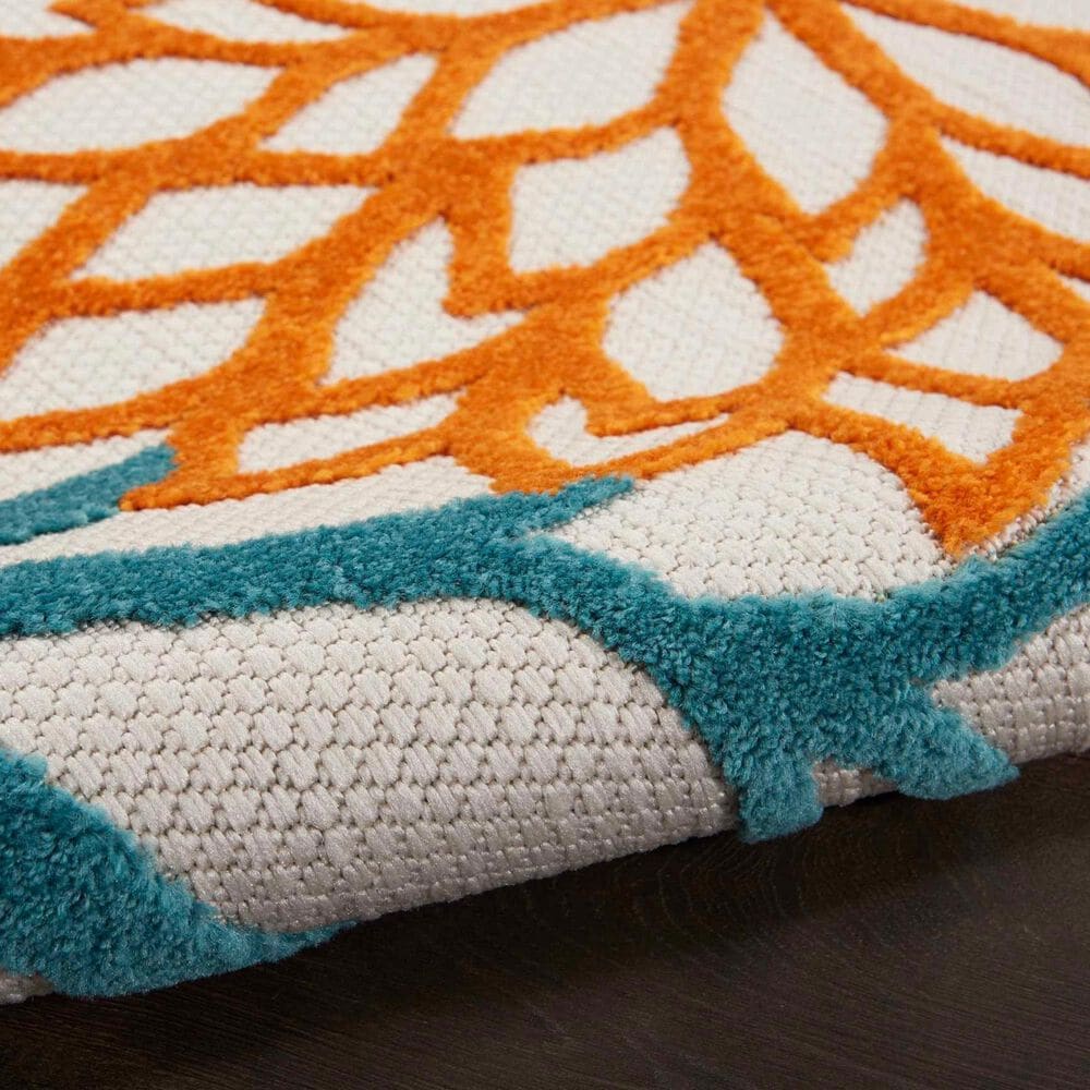 Nourison Aloha 7&#39;10&quot; x 10&#39;6&quot; Turquoise and Multicolor Indoor/Outdoor Area Rug, , large