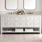 James Martin Vanities Breckenridge 72" Double Bathroom Vanity in Bright White with 3 cm Eternal Marfil Quartz Top and Rectangular Sinks, , large