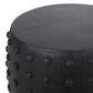 Hearth and Haven Outdoor Barrel Side Table with Studded Texture Design in Matte Black, , large