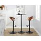LumiSource Grotto Swivel Barstool with Cream Faux Leather Upholstery in Black and Walnut (Set of 2), , large