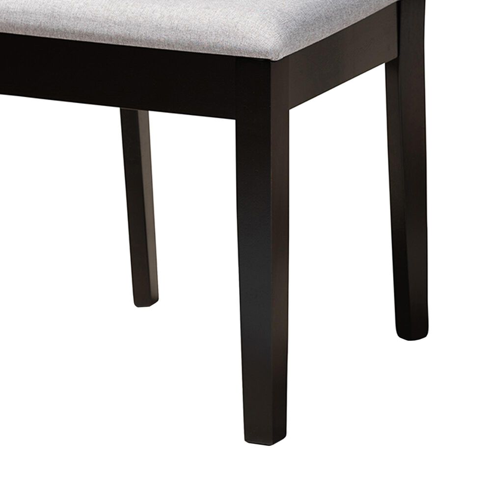 Baxton Studio Caron Side Chair with Grey Cushion in Espresso Brown (Set of 2), , large