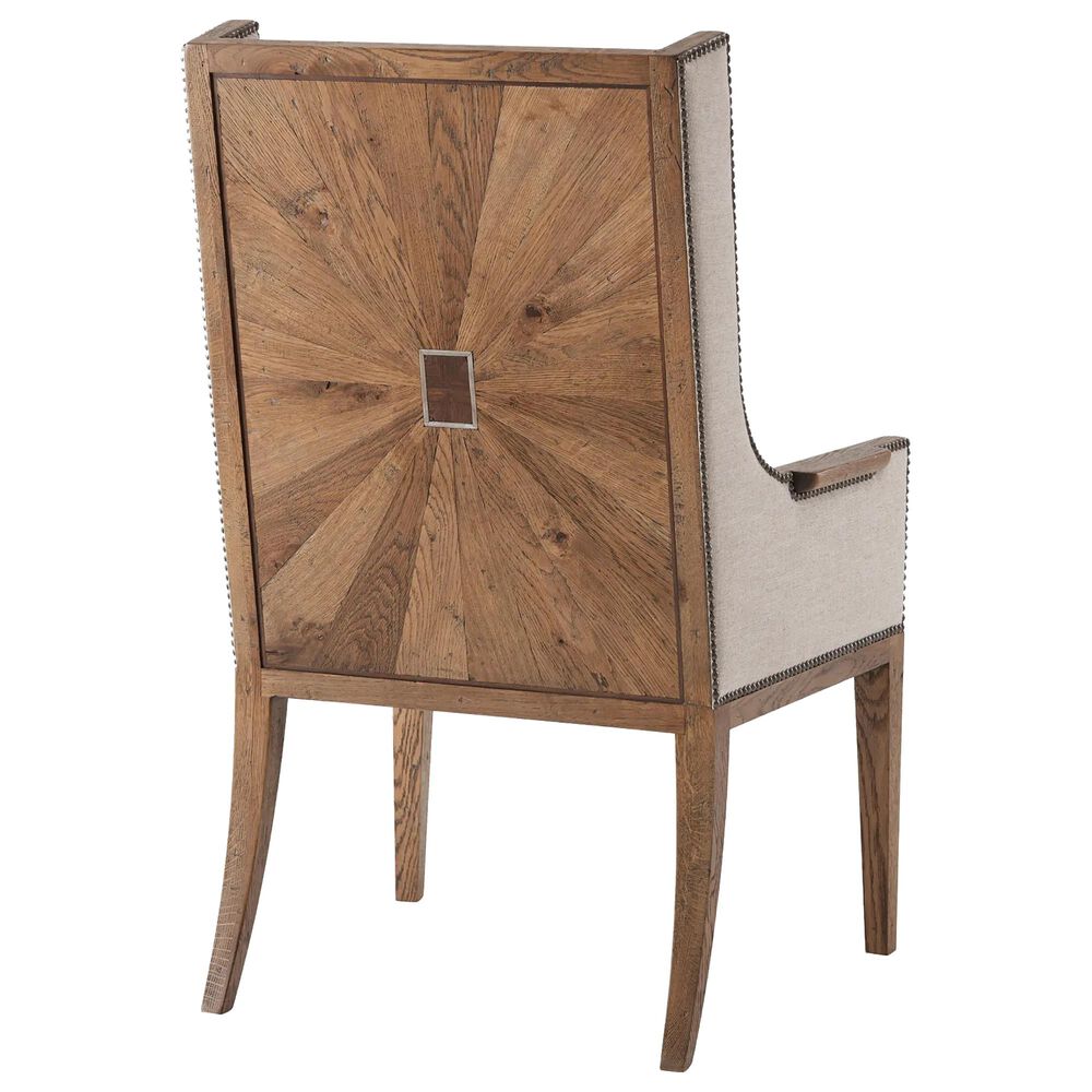 Theodore Alexander Echoes Arm Chair with Wood Back in Oak, , large